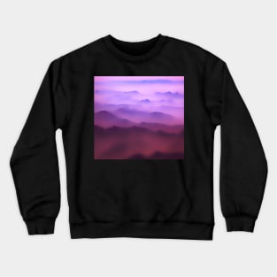 Misty Mountains - unearthly landscape with mountain peaks in pink and purple (airbrush style) Crewneck Sweatshirt